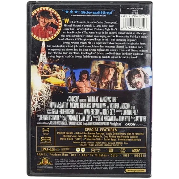 "Weird AL" Yankovic UHF DVD - MGM 2002 - Picture 3 of 3